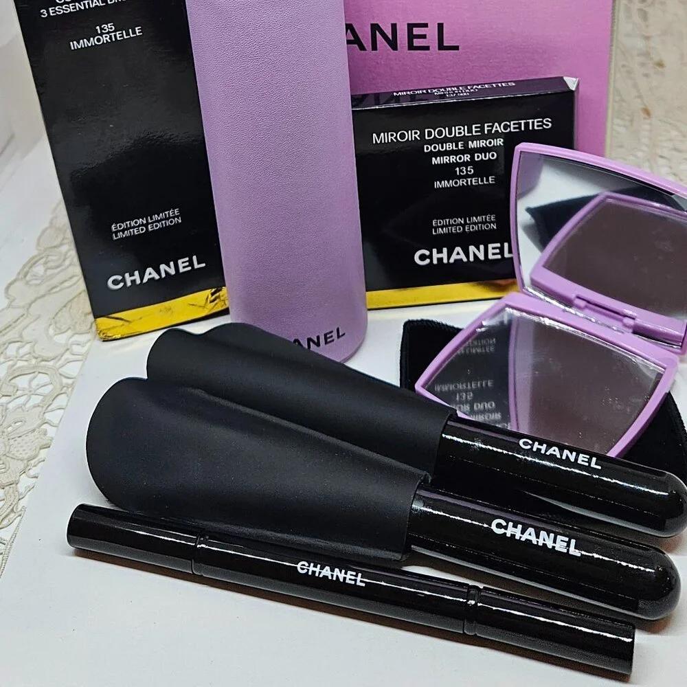 CHANEL CODES Les Pinceaux Brush & Mirror Set ~ 135 Immortelle Lavender NIB